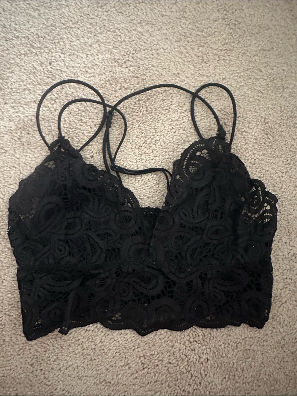 PINK Victoria's Secret Black Lace Bandeau Bralette